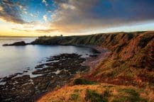 Coastline and dunnottar castle