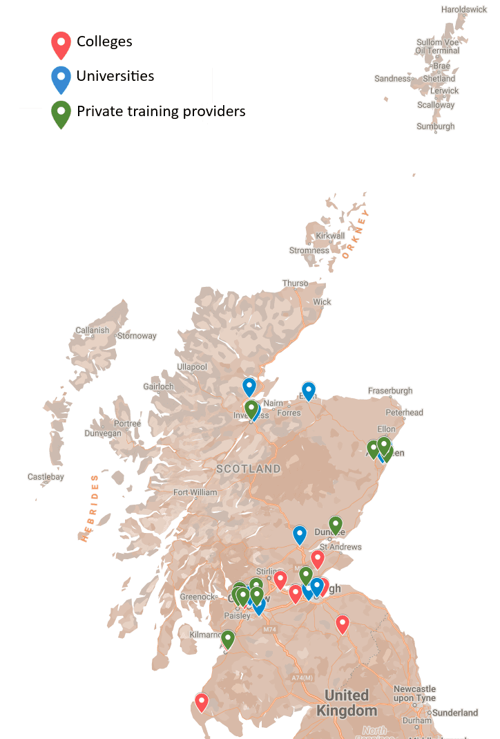 A map of scotland with a location pin

Description automatically generated