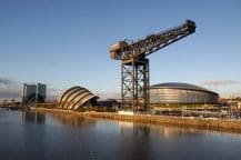 The River Clyde and a crane in Glasgow