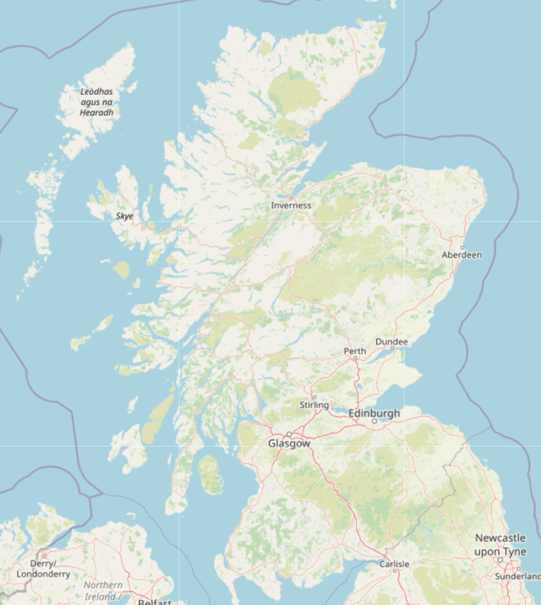 A small map - it is showing the entirety of Scotland